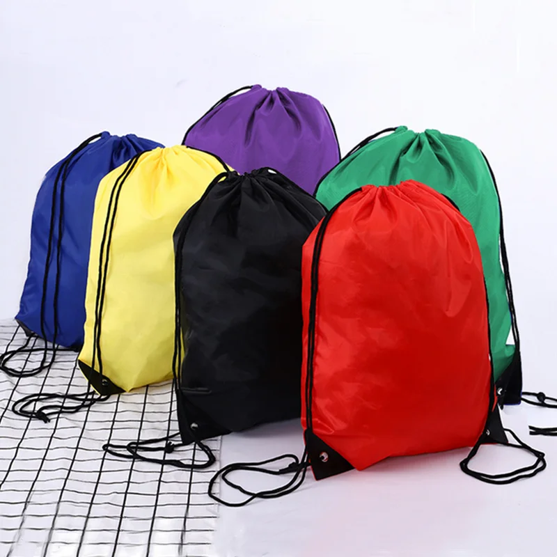 Portable Sports Bag Thicken Drawstring Belt Riding Backpack Gym Drawstring Shoulder Bag Shoes Clothes Waterproof Storage Bag