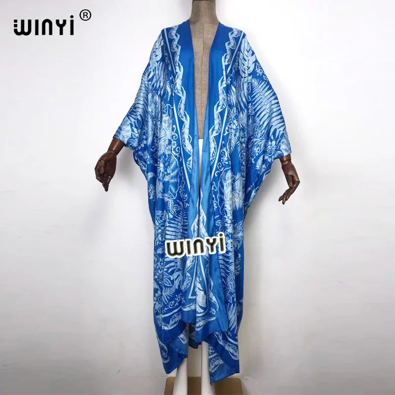 2022 beach cover ups for women Bohemian Printed For Swimming Women Traditional African Loose Kimono For Holiday WINYI