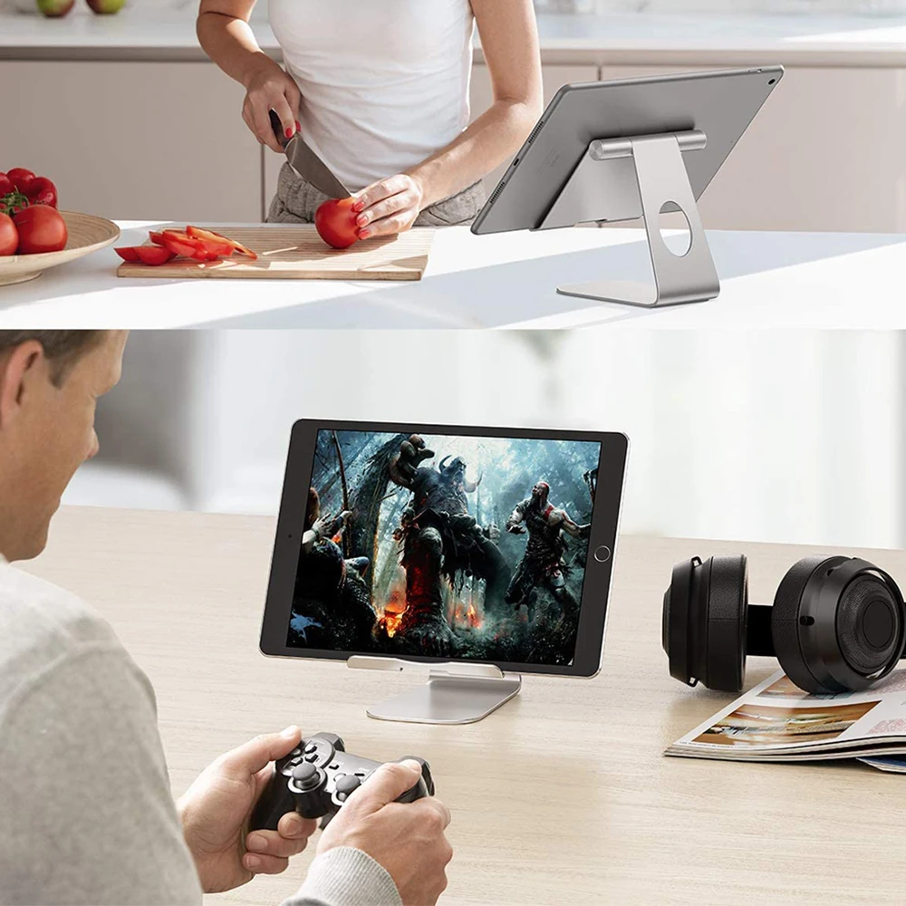 حامل لوحي من الألومنيوم لهاتف Apple Ipad يدعم حامل التابلت لجهاز Ipad Iphone Iphone Samsung Huawei Smart Phone 180 درجة دوران