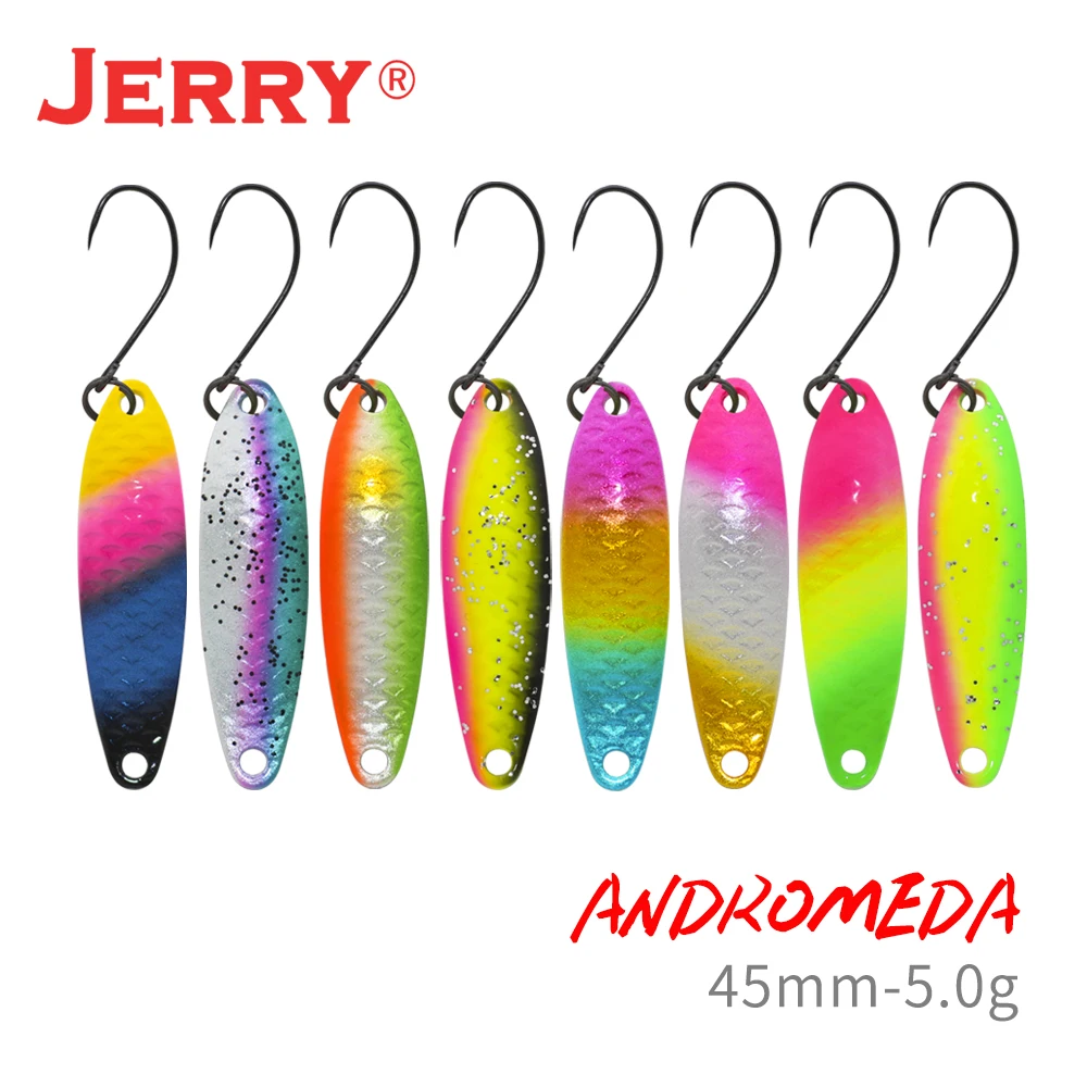 Jerry Andromeda Micro Trout Fishing Lure 5g Metal Spoon Glitter Bass Wobbler Hard Lure Lake Artificial Pesca Tackle