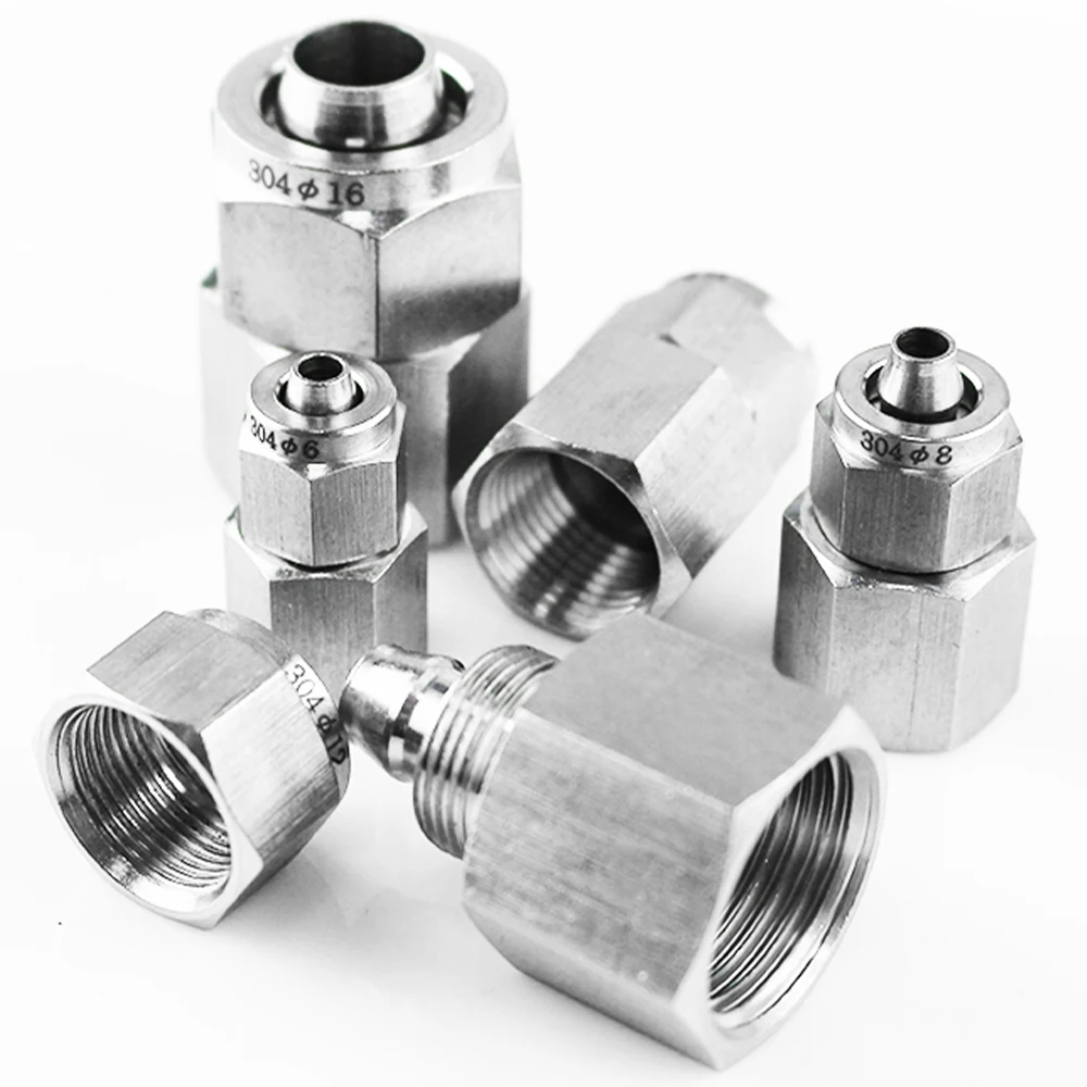 304 stainless steel pneumatic joint pipe joint trachea hose quick tightening joint 1/8\'\'1/4\'\'3/8\'\'1/2\'\'BSP internal thread