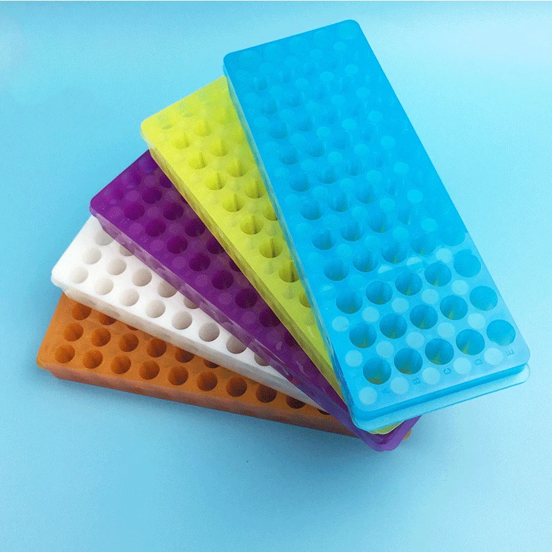 Polipropileno PCR Tube Rack para Tubos de Microcentrífuga, Painel Duplo, 60 Posições, 0,2, 0,5, 1,5, 1,8, 2,0 ml, 5Pcs