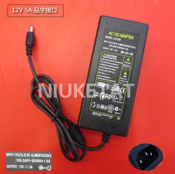Adaptateur d'alimentation pour bande LED, 12V, 5a, 12V, 5a, 5a, 60W, AC 110-240V, 5.5*2.5-2.1 dc, lecteur pour RGB LED 5050 3528