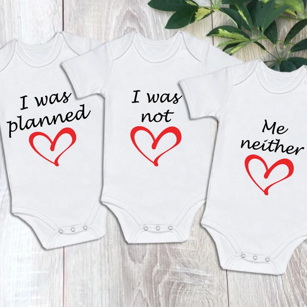 Triplet Triplet Bodysuits Triplet Baby Clothing Gift Newborn Babies Set of 3 Bodysuits Baby Shower Gift Drop Shipping