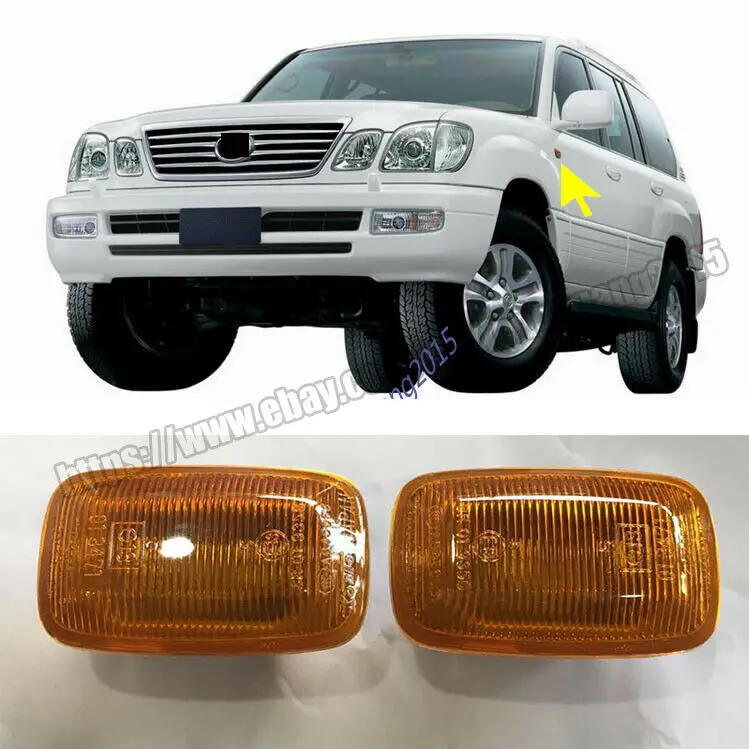 For Toyota Lexus LX470 1998-2007 2Pcs Side Marker LED Light Turning Signal Lamps