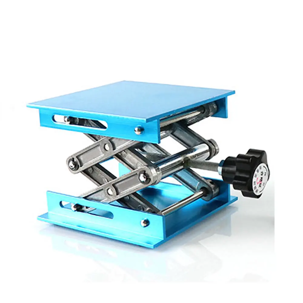 100*100mm 150*150mm Aluminum Lifter Router Plate Table Woodworking Machinery Engraving Laboratory Lifting Stand Manual Platform