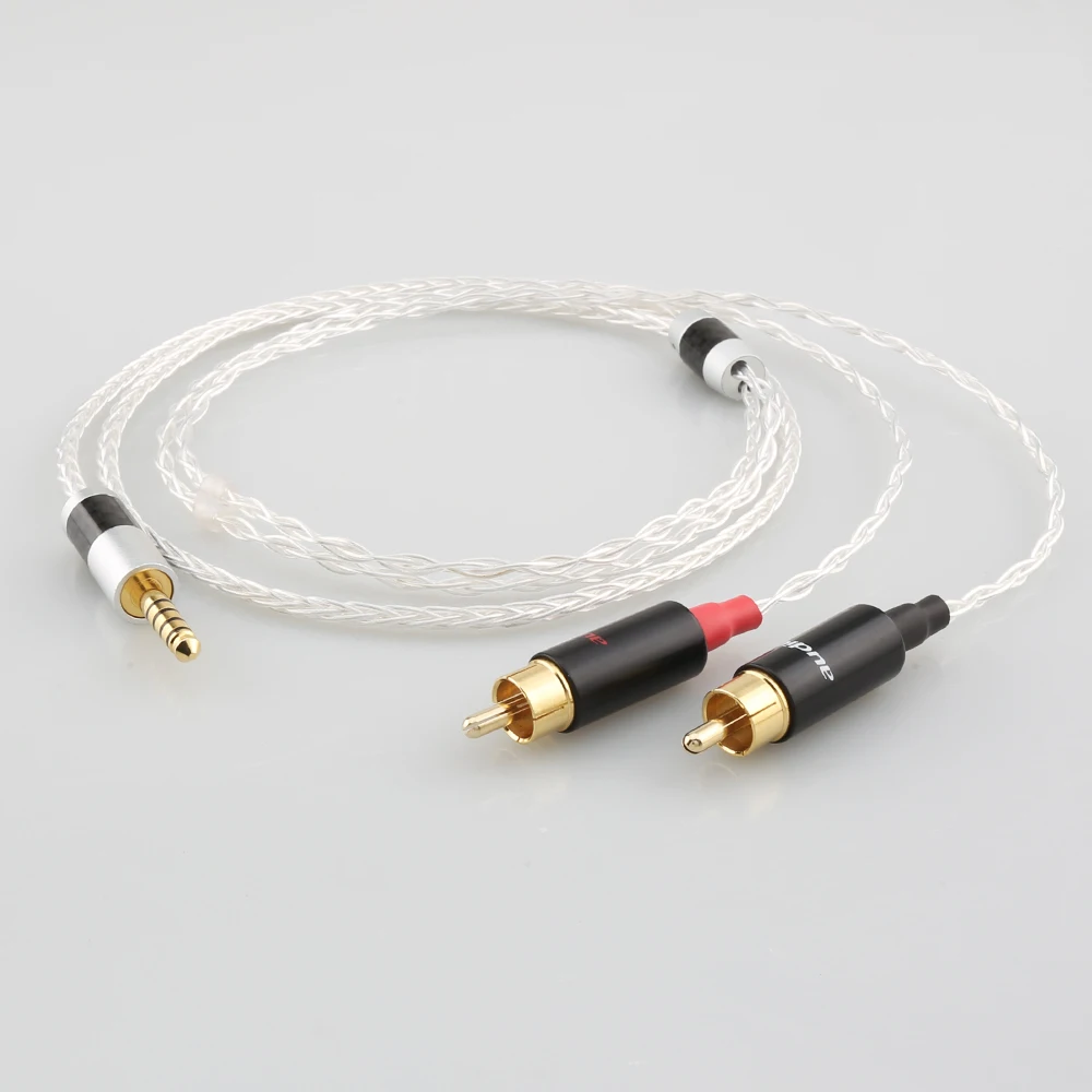 

Audiocrast 3.5mm Stereo Plug to 2 RCA Plug Earphone Cable 8 Cores OCC Hybrid Copper Wire Braided Headphone Cable New