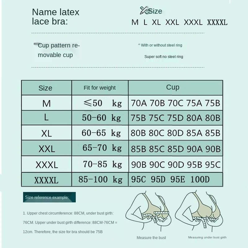 편안한 라텍스 4.0 여성용 섹시한 레이스 브라, 심리스 라지 사이즈 브라렛, 통기성 노 스틸 링 수면 브래지어