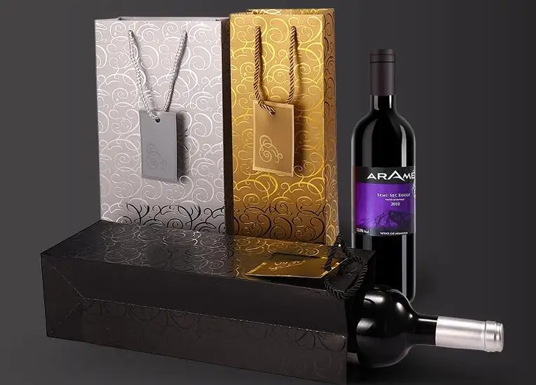 High grade gilded red wine packaging bag general single and double support red wine gift bag handbag