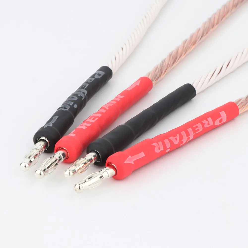Preffair OCC Copper Jumper Links Performance Speaker Cable 4X20cm Banana Plugs to Banana Plug HIFI Bridge Cables