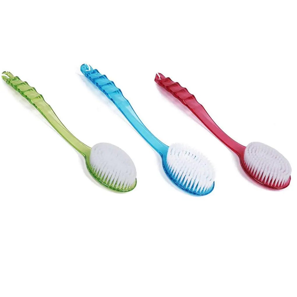 Long Handled Bath Shower Back Brush PET Body Scrubber PS Plastic Massager Skin Cleaning Tool