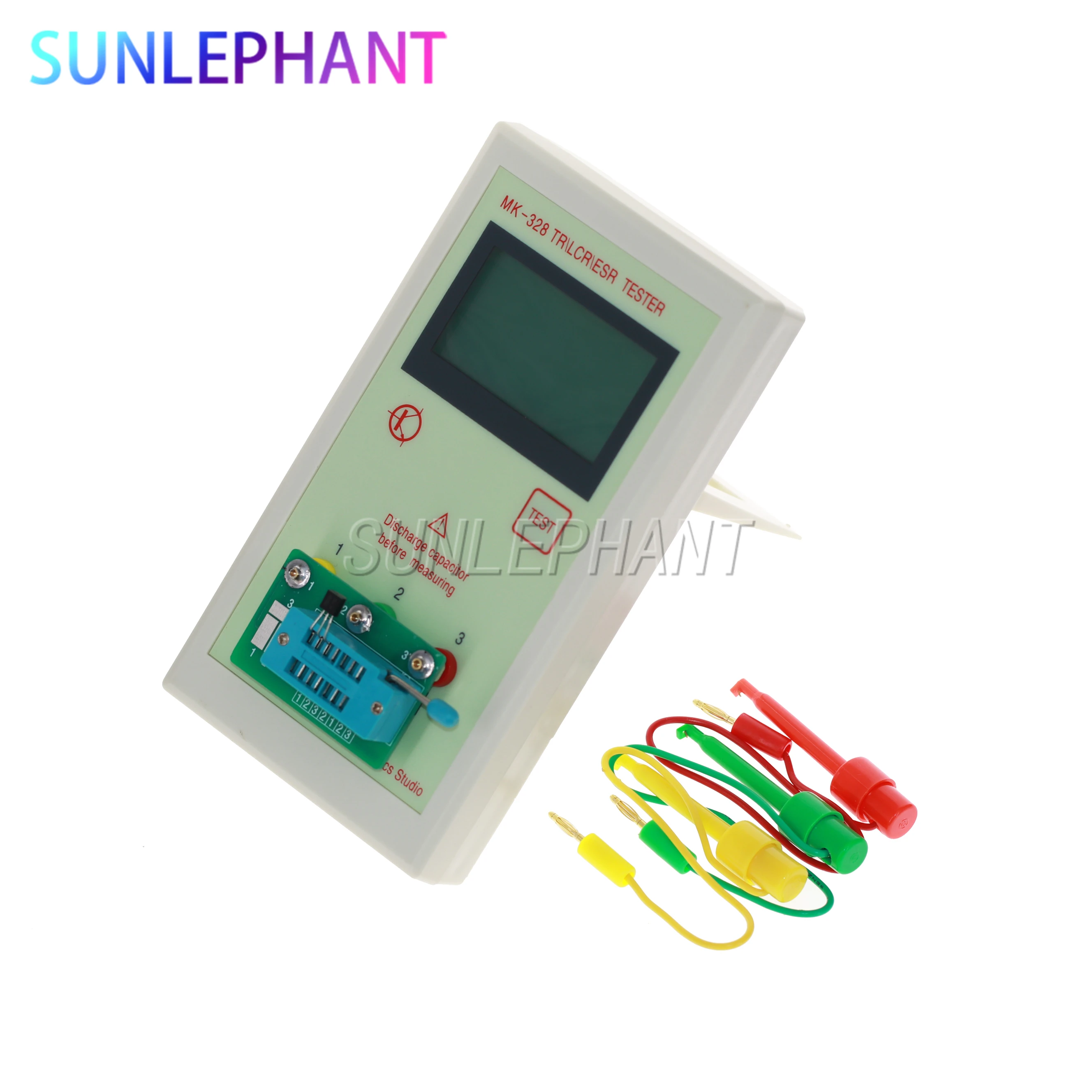 MK-328 Tester Transistor Inductance Capacitance Resistance ESR Meter TEST MOS/PNP/NPN Automatic Detector with Clip Cable