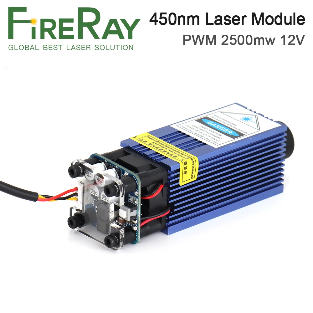 PWM 2500mw 12V Laser Adjustable Focus 450nm Blue Laser Module Laser Head for DIY Laser Engraving and Wood Cutting Machine