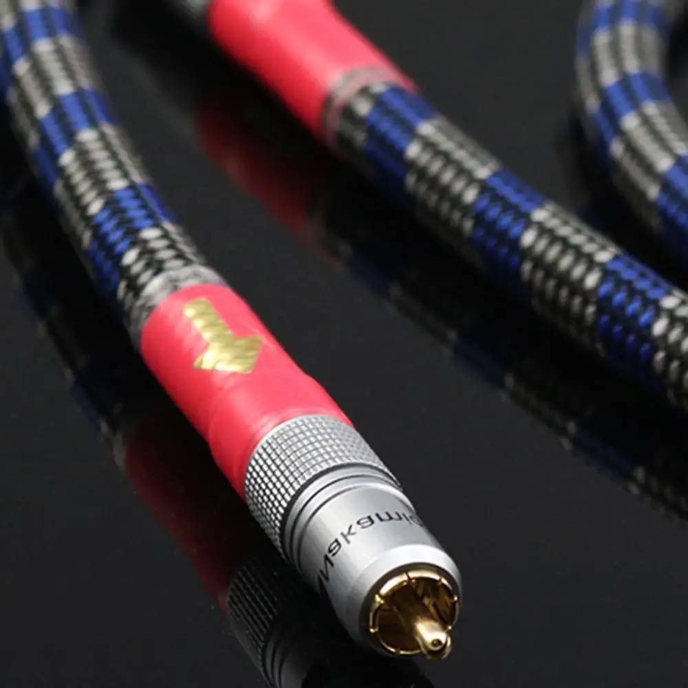 Hi-End 8N OFC Ortofon 75ohm Hifi Digital RCA Interconnect Cable Cable Audio 2rca to 2rca Interconnect Cable