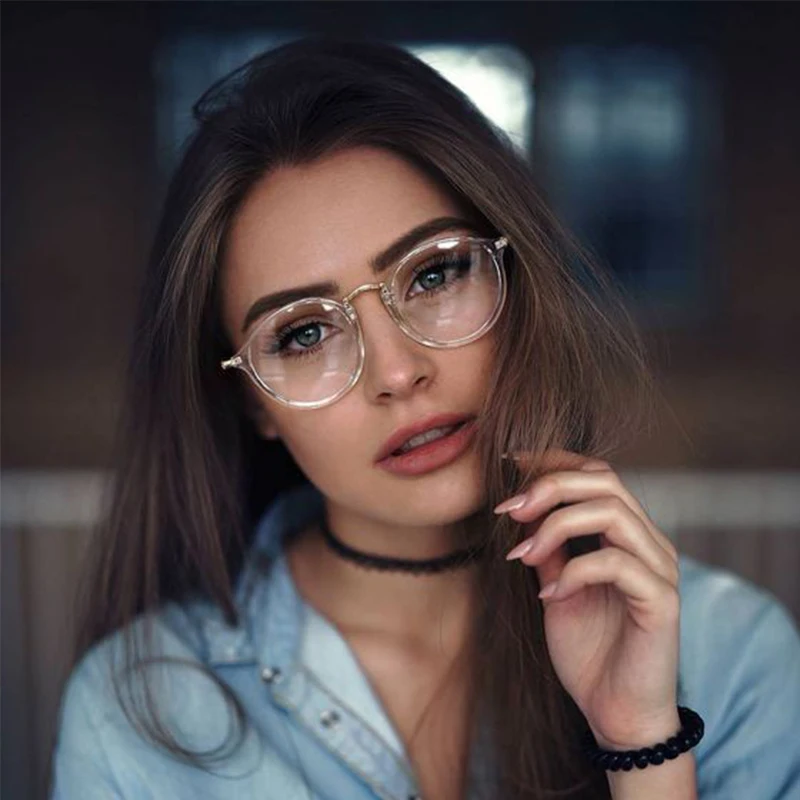Round Anti Blue Light Glasses Frame women Transparent Computer Spectacles Female Clear Optical Eyeglasses