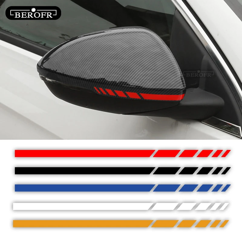 

Hot Car Sticker 2 Sets 4PCS Truck Vinyl Stripe Rearview Side Mirror Decal Vehicle Body Accessories Black /Silver 20 * 0.7cm