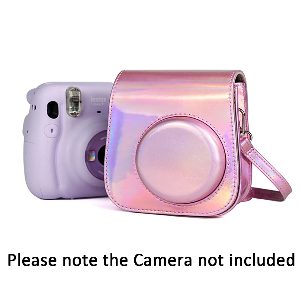Модная стильная розовая/Серебристая/Фиолетовая Сумка из искусственной кожи Instax Mini чехол с плечевым ремнем для камеры Fujifilm Instax Mini 11