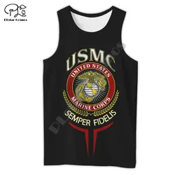 PLstar Cosmos USMC Marine Corps 2021 New Fashion Summer Tank Top Men/Women Casual 3D Printed Colorful Beach Vest Style-U36