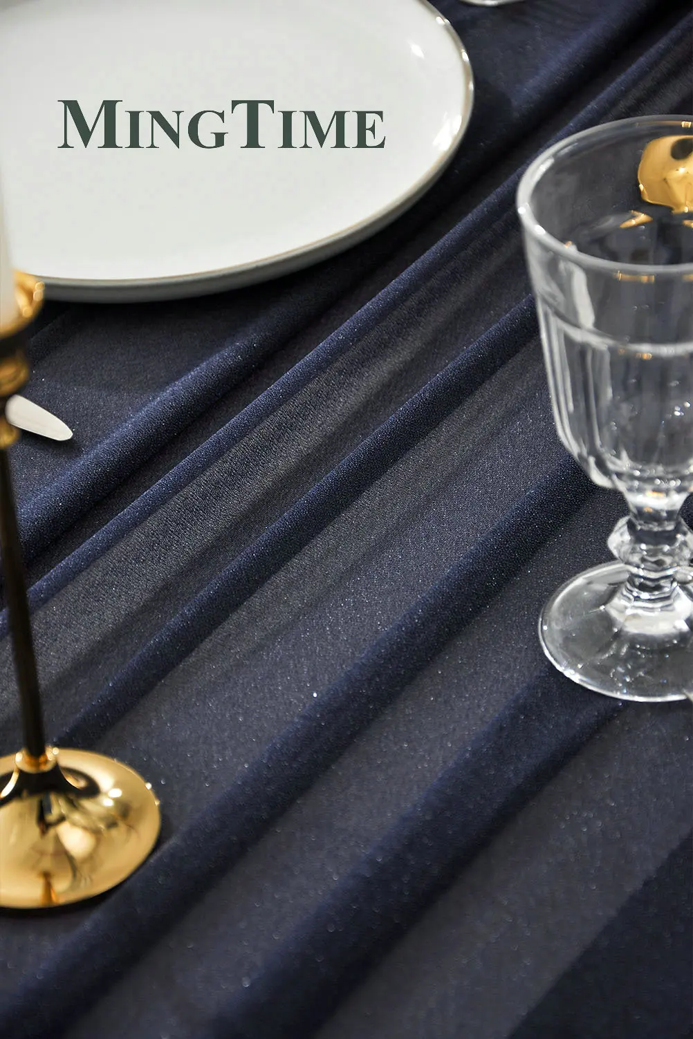 Sheer Chiffon Luxury Solid Colorful Table Runner Blue Rustic Boho Wedding Party Bridal Shower Birthday Home Christmas Decoration