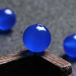 4A Natural Blue Agate Quartz Crystal Single Bead DIY Beads Jewelry Making
