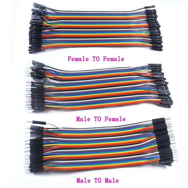 40Pin Dupont Line 10CM-100CM Male to Male / Male to Female / Female to Female Jumper Rainbow Colorful Wire Cable for Arduino DIY