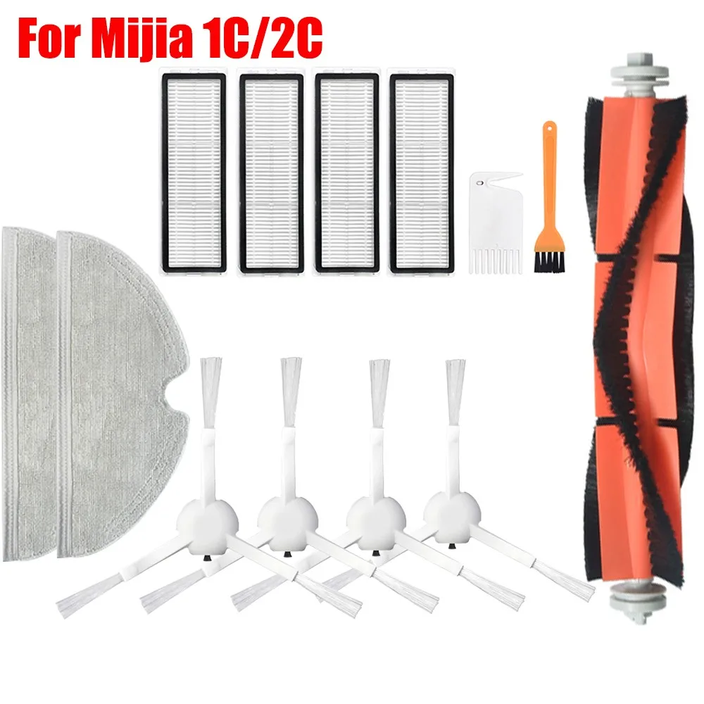 Robot Vacuum Cleaner Main Brush Side Brush Hepa Filter Mop Cloth For Xiaomi Mijia 1C 2C Sweeping moping  Accessories Parts