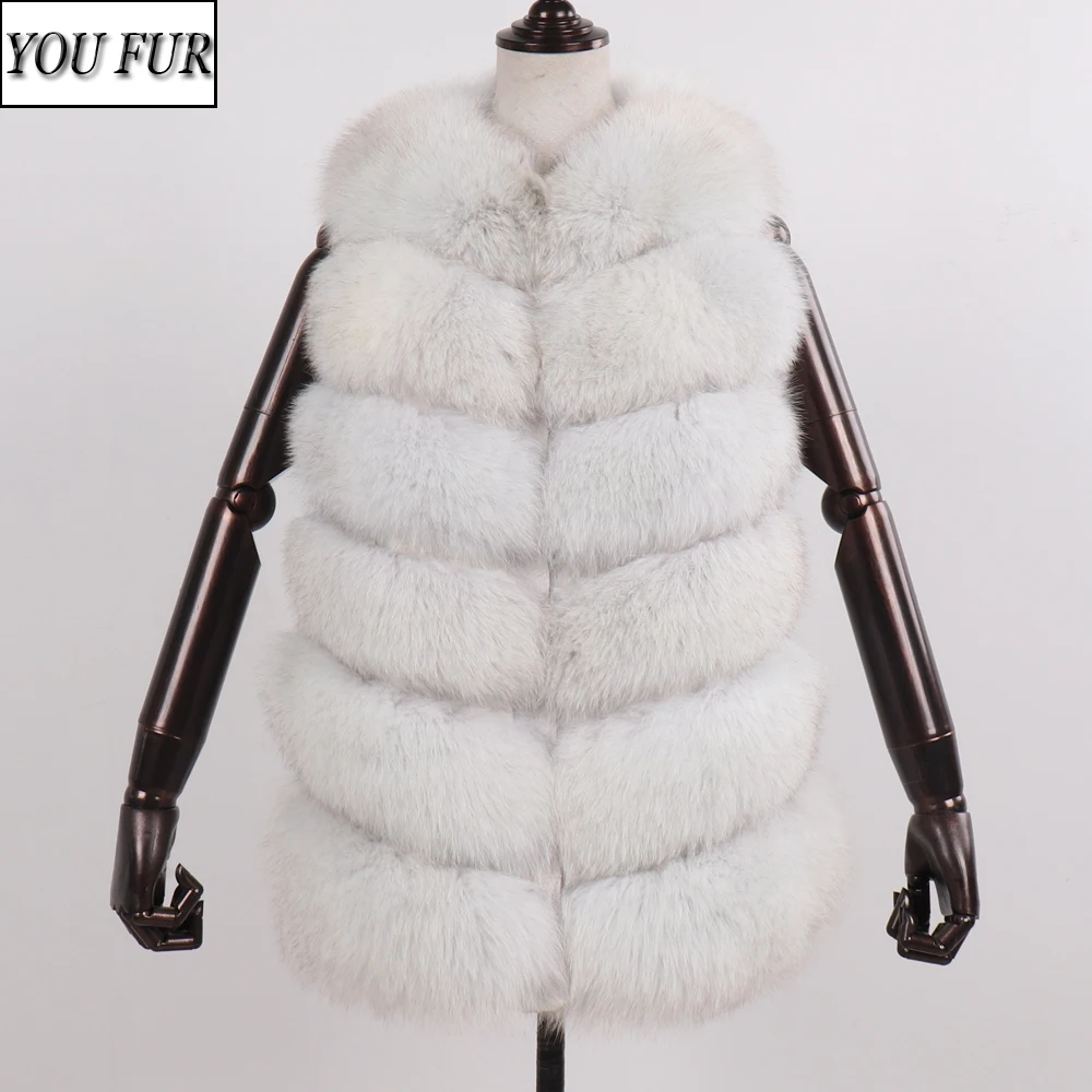 

Natural Soft Real Fox Fur Waistcoat Women Autumn Winter Luxury Quality Warm Real Fox Fur Vest Lady Brand 100% Real Fox Fur Gilet