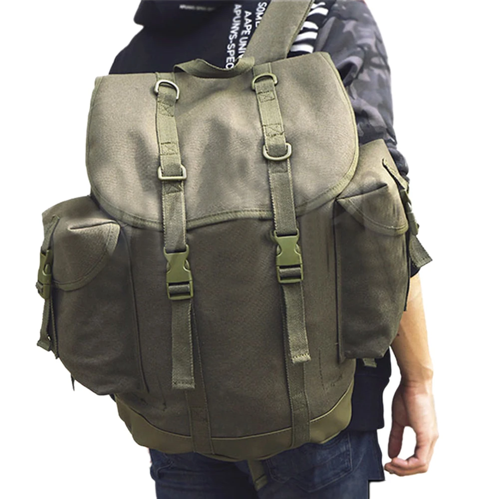 Koude Oorlog Duitse Stijl Mountain Rugzakken Canvas Tas Pouch Outdoor Packsack Rugzak