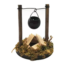 1/12 Dollhouse Miniature Wooden Hanging Burning Stove Garden Landscape Outdoor Decoration