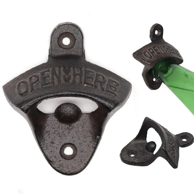 100pcs Vintage Antique Bottle Beer Opener High Quality Wall Mounted Hanging Wall Hook Beer Openers LX8375