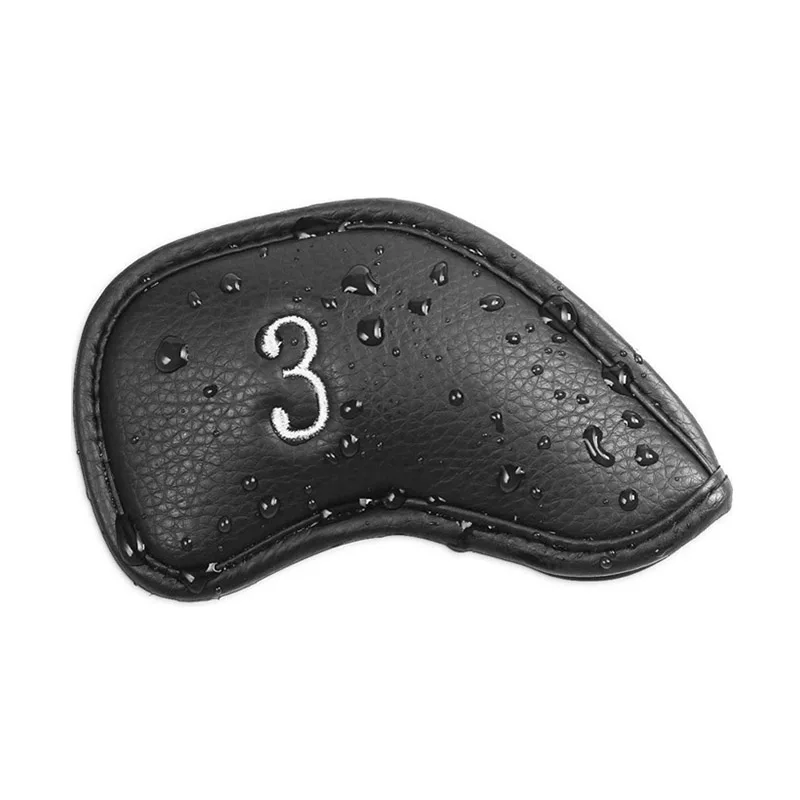 Synthetic Leather Golf Iron Head Covers 12 Pcs/Set High Quality Waterproof Durable Club Protect Headcovers