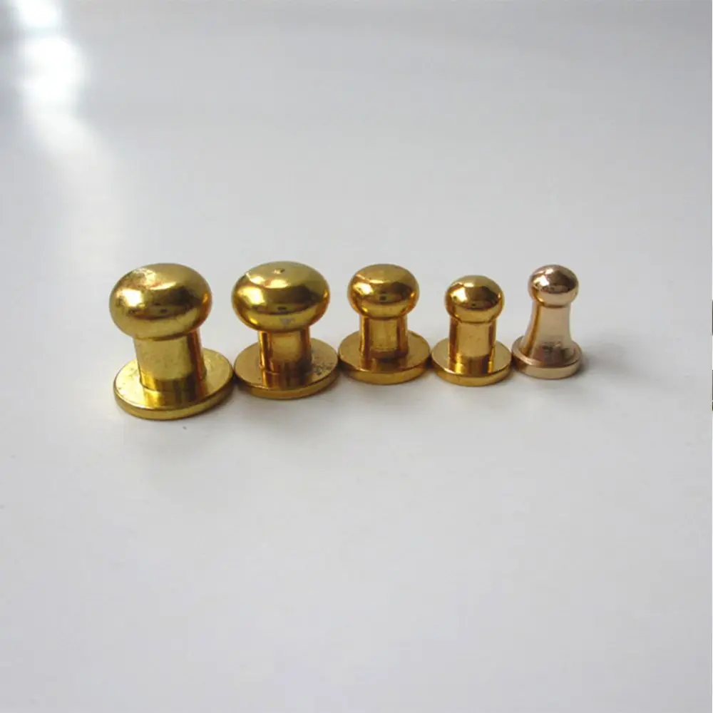 10pcs DIY Cloth Button Brass Nail Monk Head Screws Clothes/Bag/Shoes Leather Craft Garment Rivets