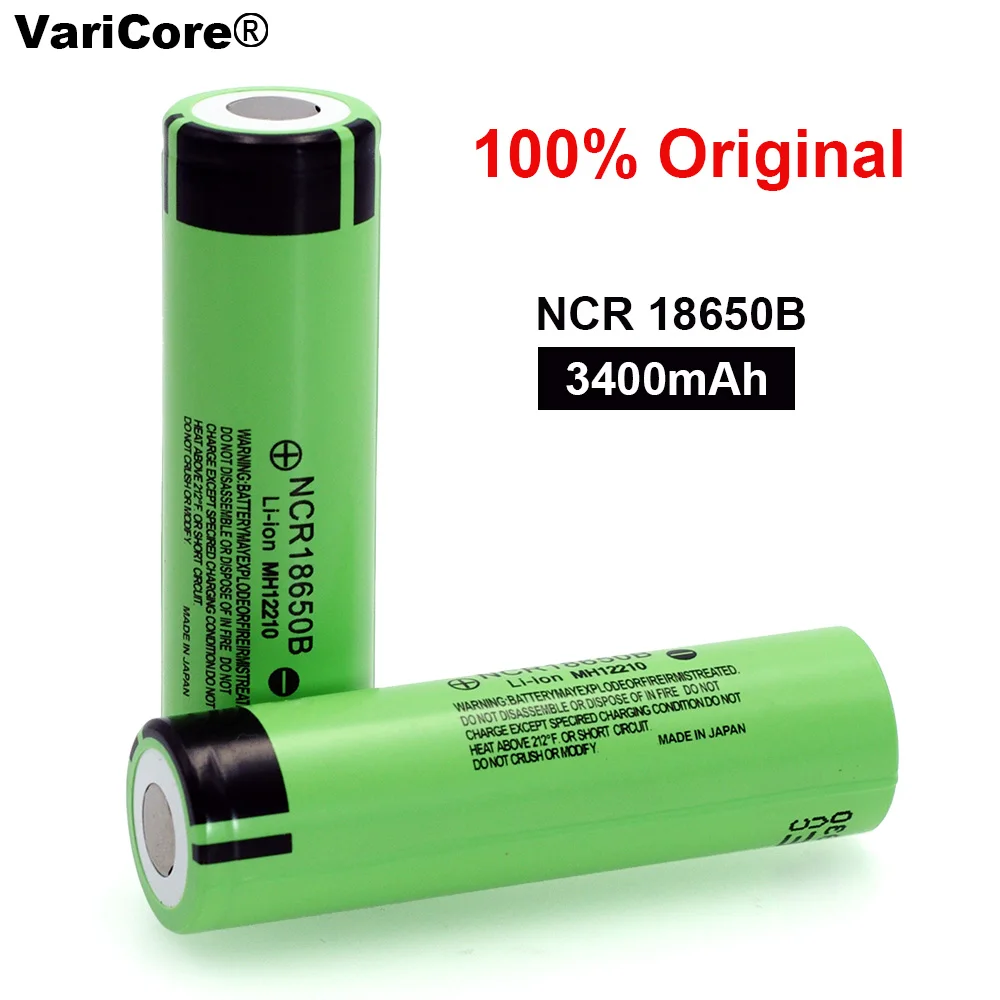 VariCore 100% New Original NCR18650B 18650 3400 mAh Li-ion Rechargeable battery For Flashlight batteries