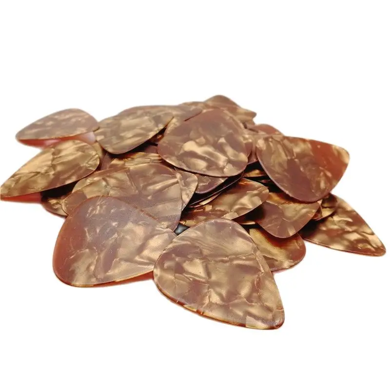 Pearl Brown Guitar Picks, Plain Celluloid Plectrum, Gauge Thickness, 0.46mm, 0.71mm, 0.96mm, 200 PCs/Lot