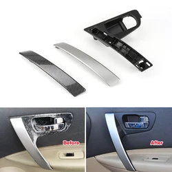 Car Inner Handle Interior Door Panel Pull Trim Cover Black Silver Carbon Fiber Left Right For Nissan Qashqai 2008-2015