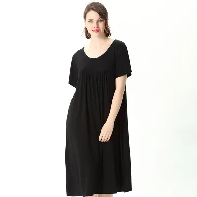 Robe de nuit en coton confortable pour femmes, chemise de nuit à manches courtes, vêtements de nuit d'été pour femmes, grande taille, nouveau, 2XL-7XL