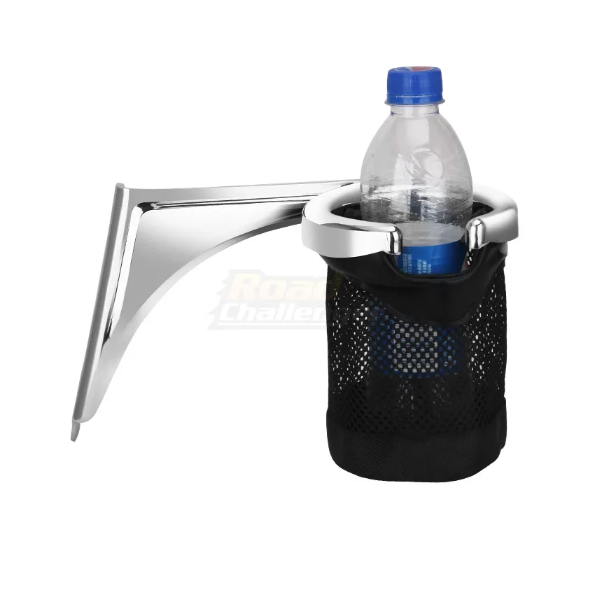 Motorcycle Chrome Rear Drink Cup Holder Passenger For Harley Road Glide Electra Glide FLHTCU Tri Glide 1997-2013