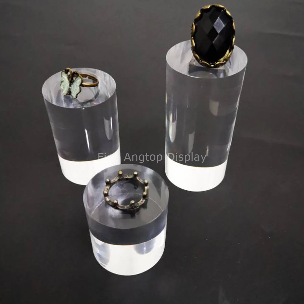 Clear Polished Acrylic Cube Cylinder Round Photo Props Boutique Jewelry Cosmetic Crafts Closet Show