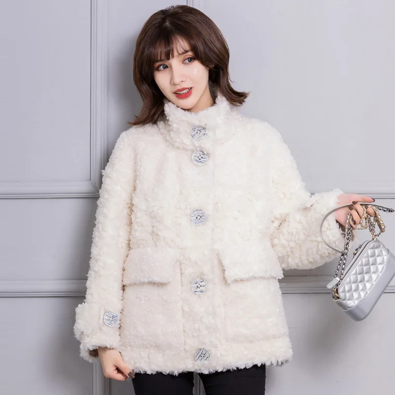 Inverno feminino casaco de pele real 100% casaco de lã peludo coreano moda das mulheres casacos chaquetas mujer 2020 k1921 kj3768