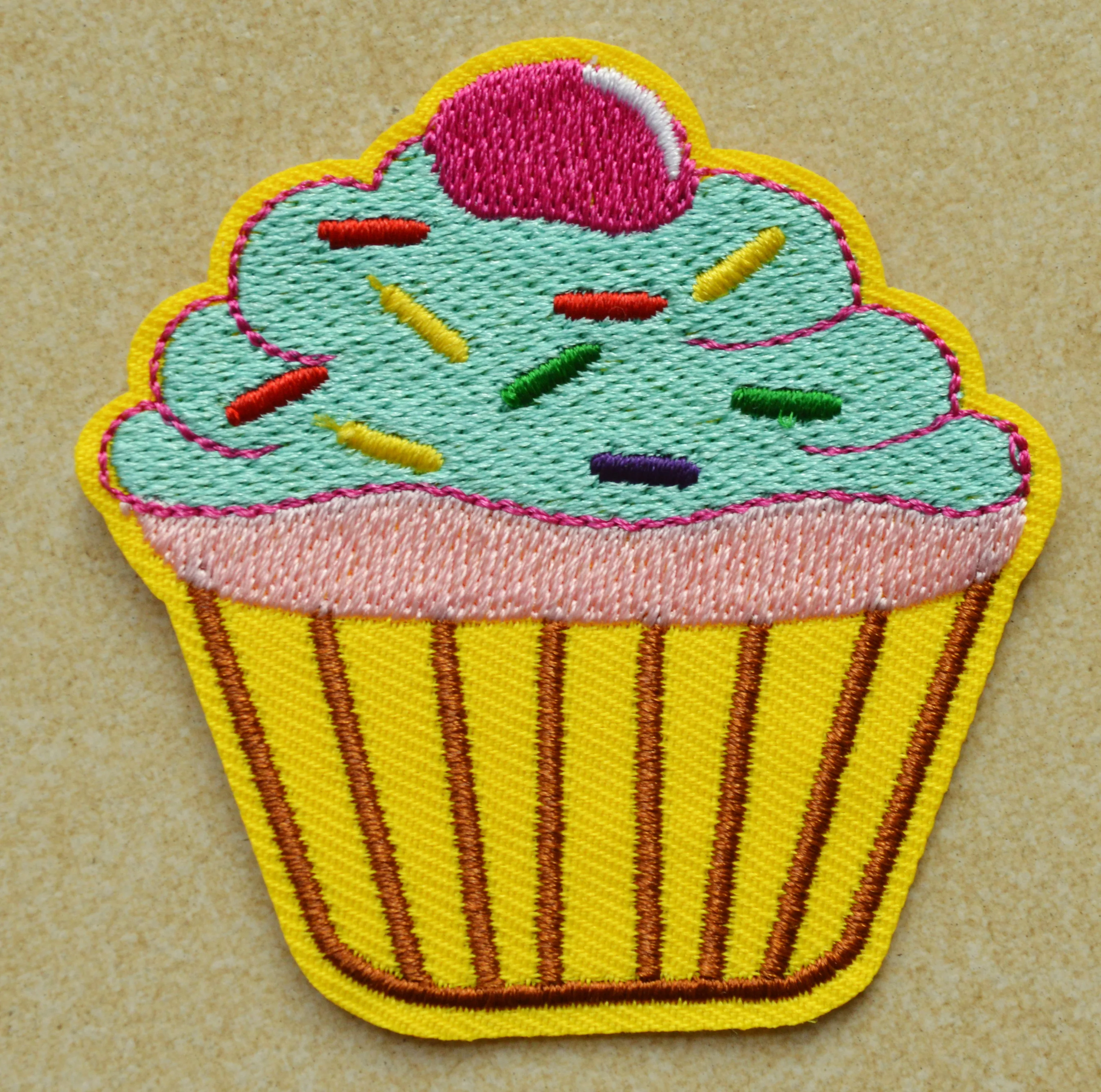

HOT SALE! ~Cupcake dessert cake retro fun Punk IRON ON Patches, sew on patch,Appliques, Made of Cloth,100% Quality