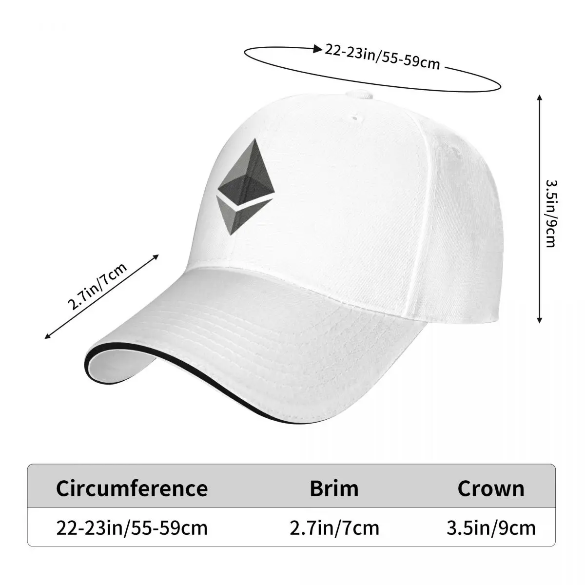 Ethereum Crypto Currency  Hodl fishing cap hip hop Casual Men's Women's hat