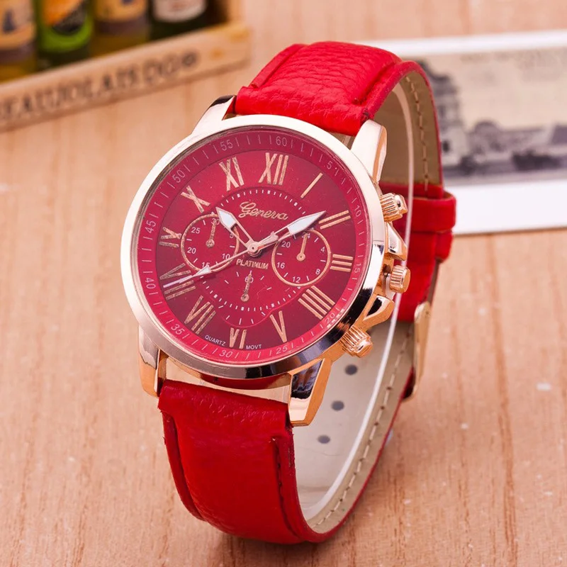 Relógio feminino 2019 genebra relógio casual feminino relógios de couro banda quartzo relógio de pulso montre femme reloj mujer horloge vrouw