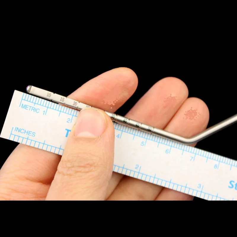 Medical measurement graduations, steel rulers, knee joint depth gauges, tibial plateau depth gauges, orthopedic instruments, ben
