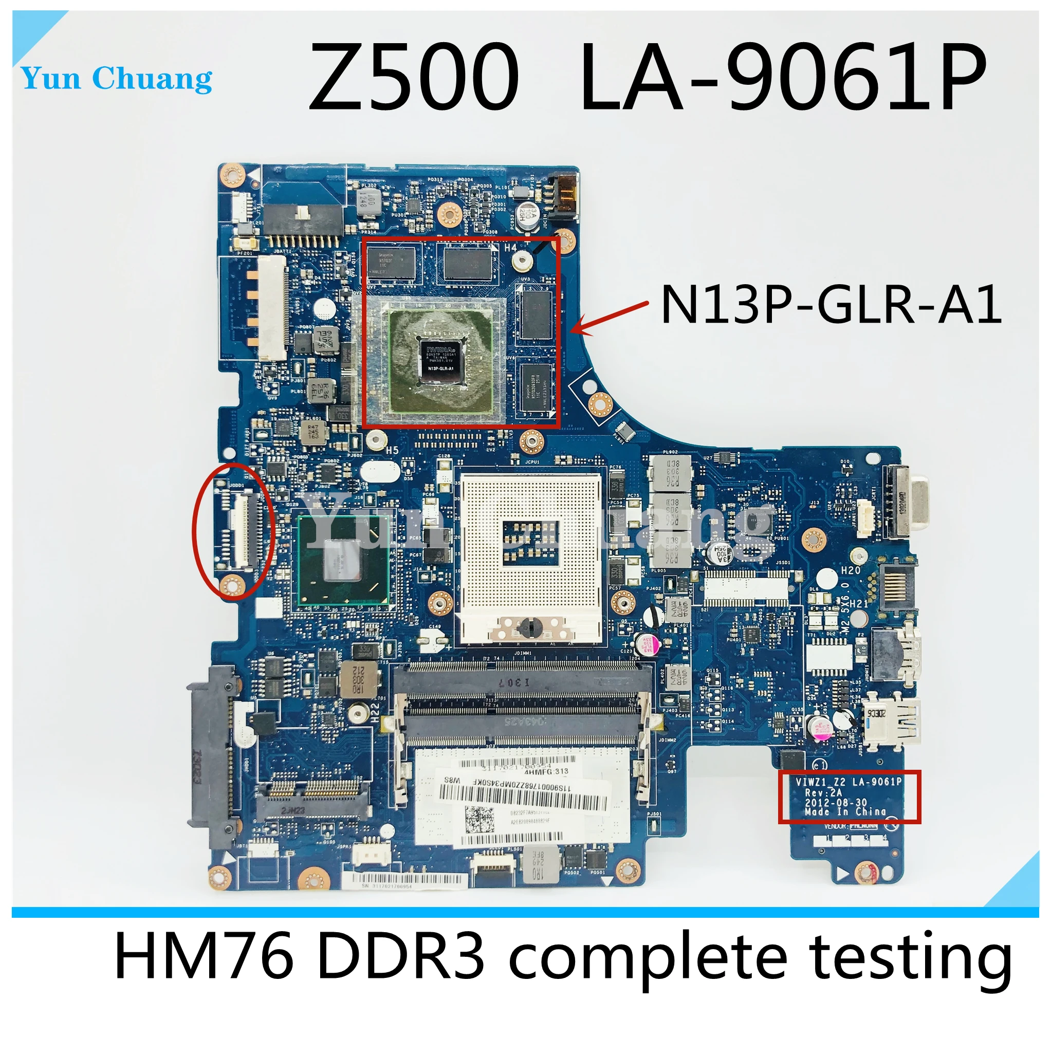 placa mae do portatil para lenovo ideapad viwz z2 la 9061p mainboard z500 z400 hm76 gt630m gt635m gpu ddr3 trabalho testado 100 01