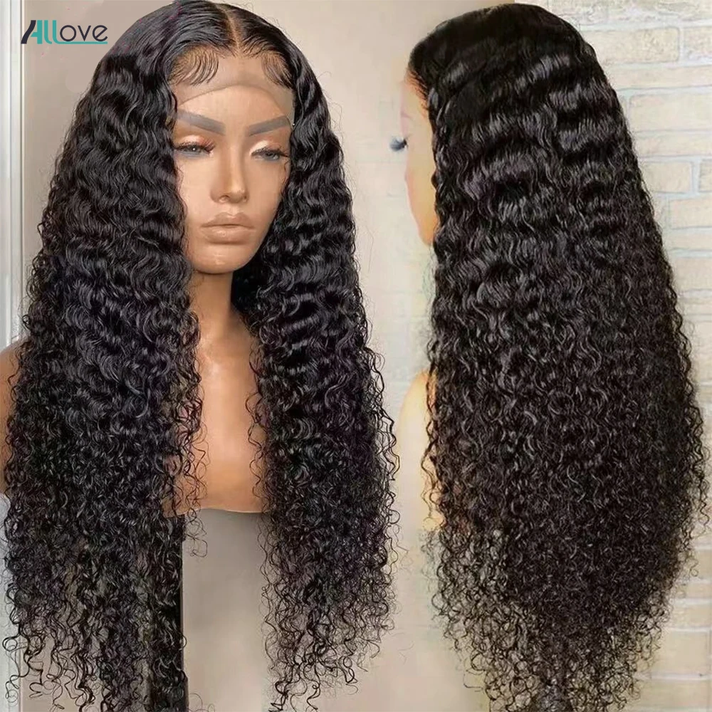 30 Inch Deep Wave Frontal Wig 13x4  Transparent Lace Front Wig PrePlucked Brazilian Deep Curly Human Hair Wigs For Women