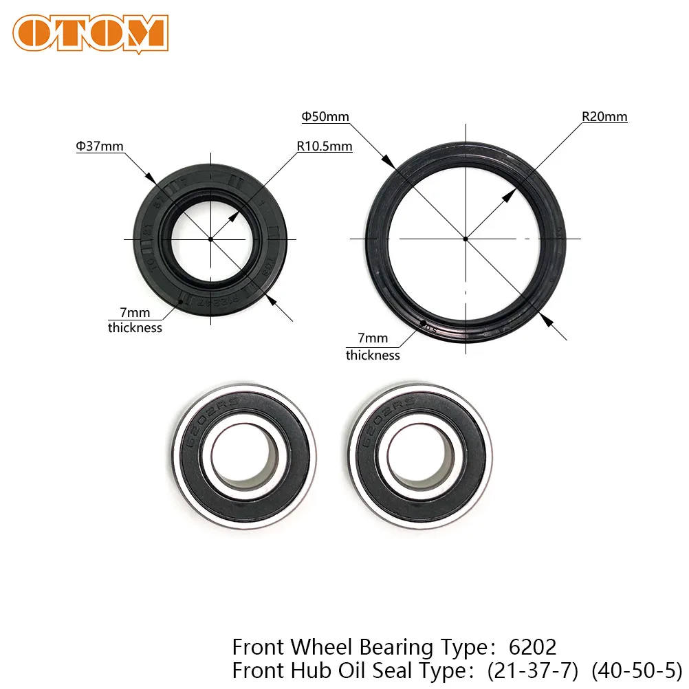 OTOM Motocross Front Rear Wheel Bearings Hub Rubber Oil Seals For HONDA CRF 230 SL230 XR230 XR250R XR250L 230L Motorcycle Parts