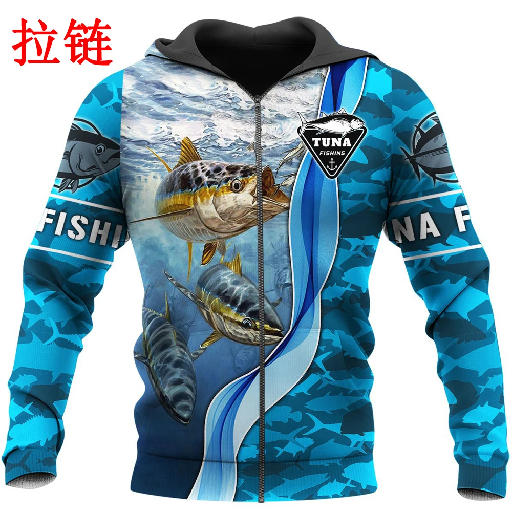 Tuna Fishing 3D All Over Printed Mens hoodies Harajuku Streetwear Hoodie Unisex Casual Pullover Autumn Jacket Tracksuits KJ0125