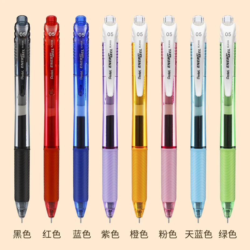 Pentel ENERGEL-Bolígrafo de Gel Quicky, tinta negra seca, recarga de 0,5mm, LRN5, bolígrafos japoneses, suministros de papelería para oficina y escuela, BLN75