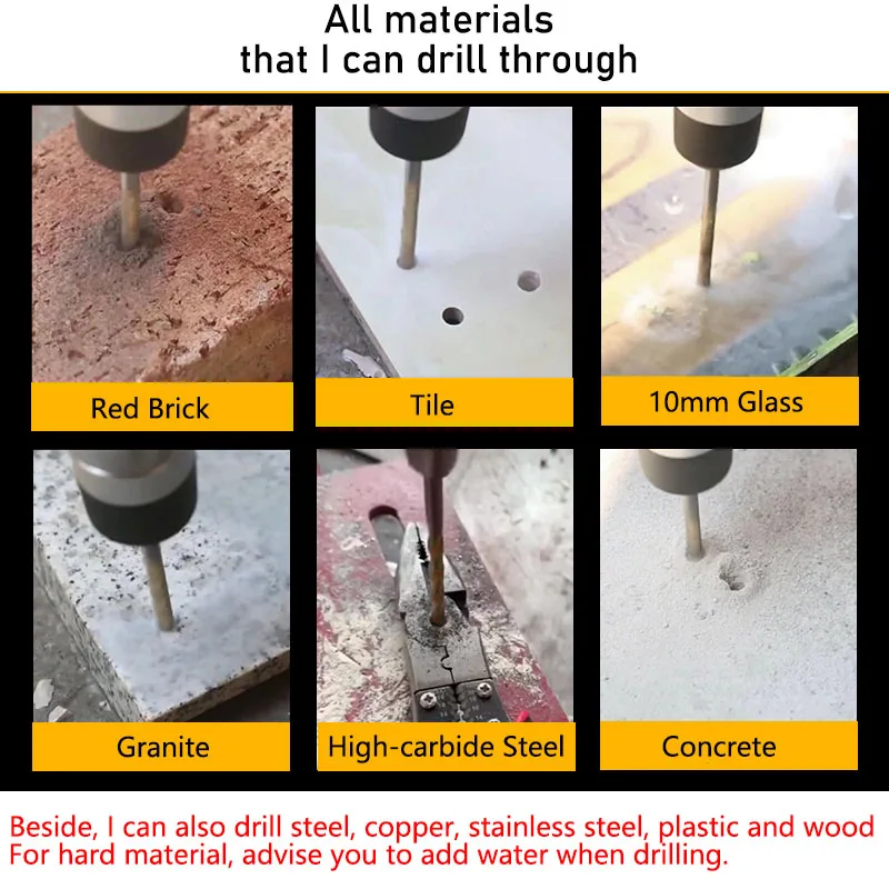 3 4 5 6 8 10 12mm Multi-functional Glass Drill Bit Triangle Bits Ceramic Tile Concrete Brick Metal Stainless Steel Wood 02075