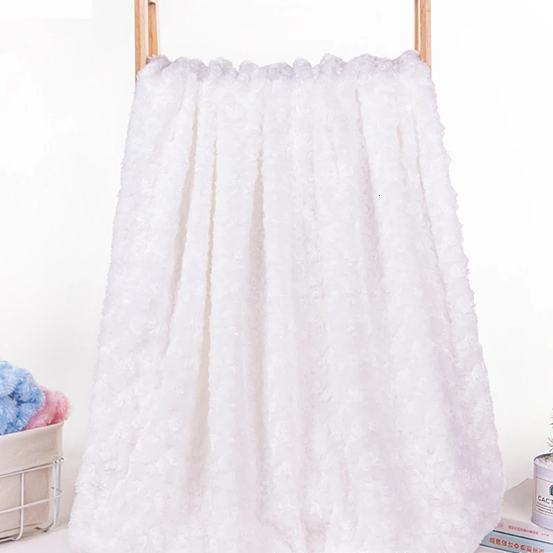 Baby Blanket Newborn Double Layer Rose Fleece Fluffy Plush Baby Swaddle Wrap Envelope Newborn Baby Bedding Blanket Kids Blanket